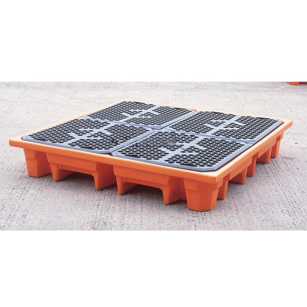 Podłoga robocza pod 4 beczki, pomarańczowa, 215 l.
