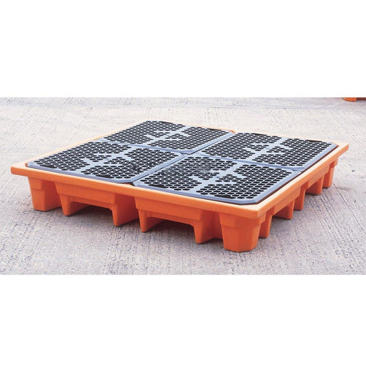 Podłoga robocza pod 4 beczki, pomarańczowa, 215 l.